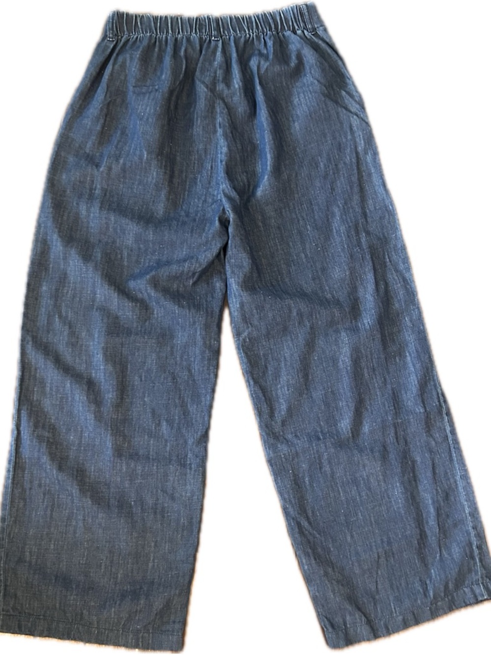 Ruti High-Rise Wide-Leg Trouser Jeans - Dark Blue Chambray-Style, like new - Picture 2 of 14